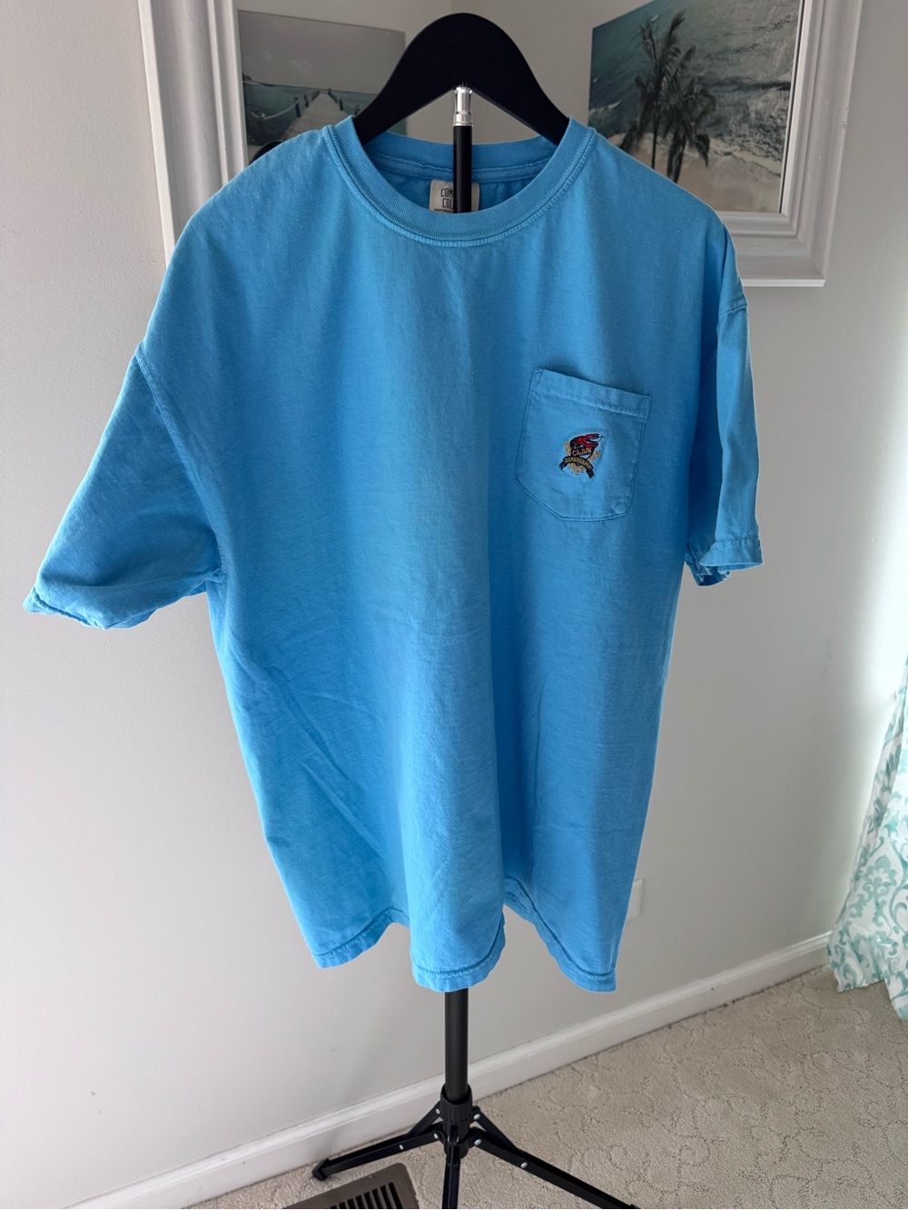 Comfort colors mens Light Blue Pocket Tee XL